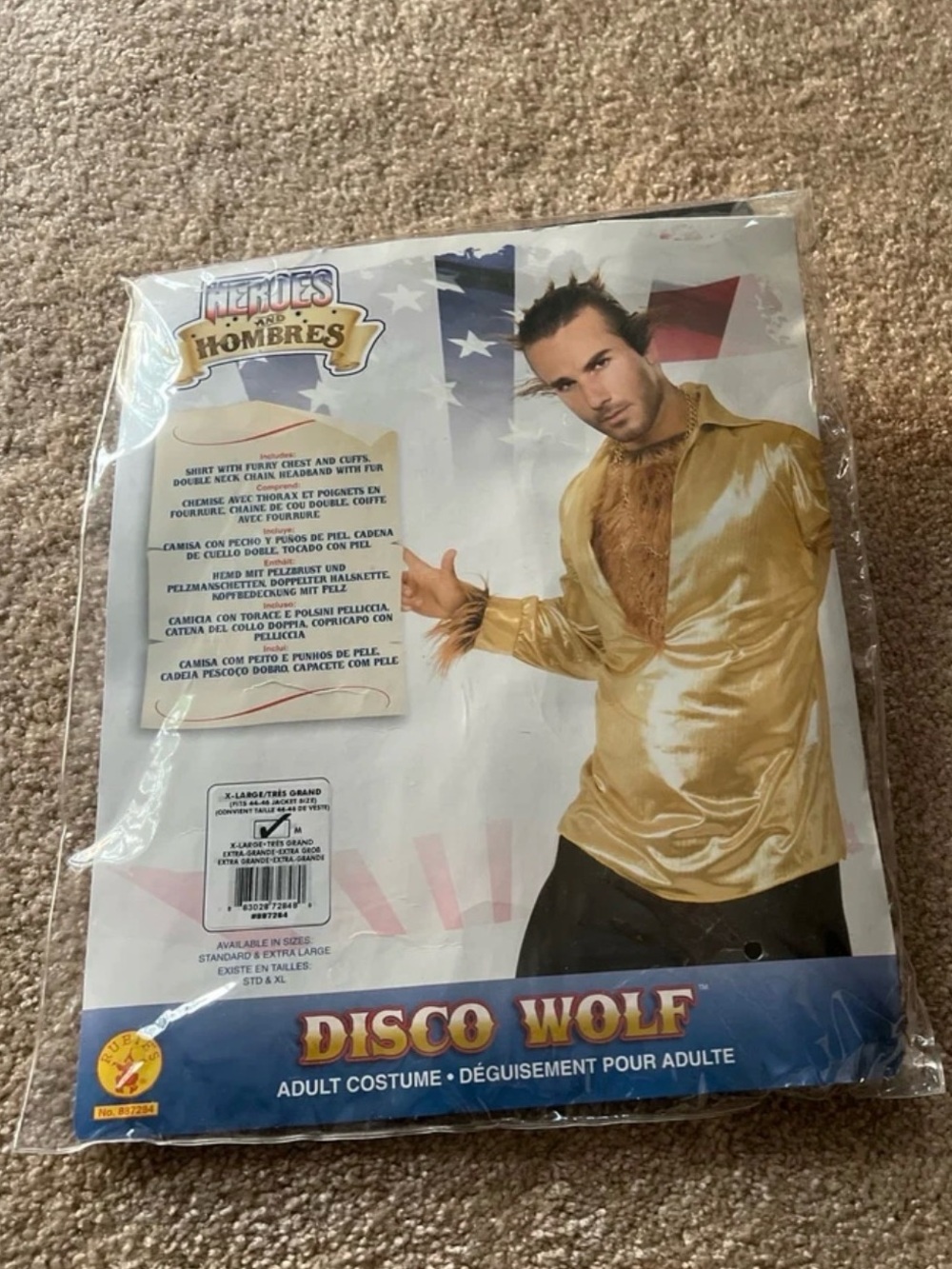 Disco Wolf Men's Gold Satin Costume